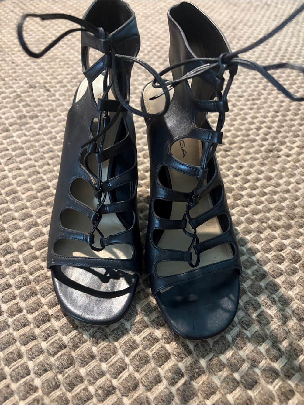 Via Spiga Black Gladiator Heels